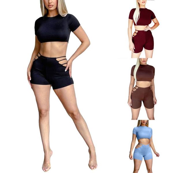 women's tracksuits 2021 fashion women close-fitting two-piece clothes set,solid color turtleneck short sleeve crop and hollow out, Gray
women's tracksuits 2021 fashion women close-fitting two-piece clothes set,solid color turtleneck short sleeve crop and hollow out, Gray