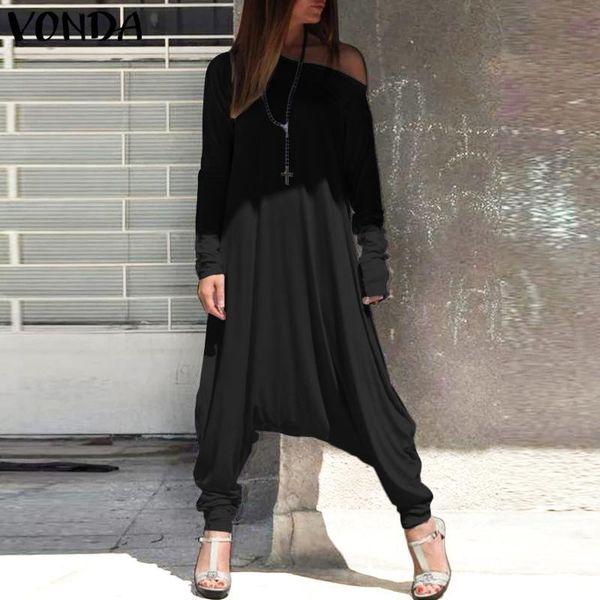 women's jumpsuits & rompers women playsuits one shoulder long sleeve female casual loose harem pants vonda plus size, Black;white
women's jumpsuits & rompers women playsuits one shoulder long sleeve female casual loose harem pants vonda plus size, Black;white