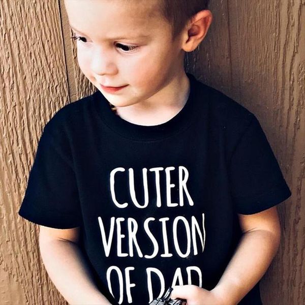 summer kids cuter version of dad letters printed toddler boy girl funny t shirt children short sleeve casual tees, Blue 
summer kids cuter version of dad letters printed toddler boy girl funny t shirt children short sleeve casual tees, Blue