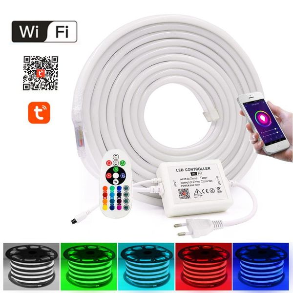 ac 220v 110v rgb neon strip wifi bleutooth control rgb led strip 2835 white /warm white flexible neon rope light
ac 220v 110v rgb neon strip wifi bleutooth control rgb led strip 2835 white /warm white flexible neon rope light