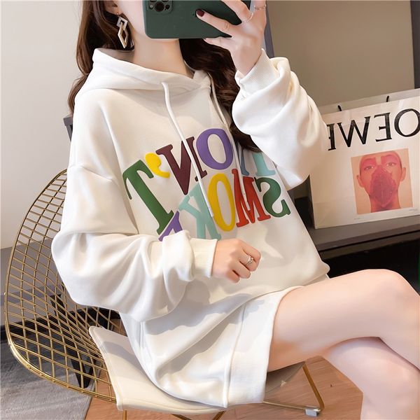 2021 new hooded sweatshirt women loose color letter printing mid-length spring and autumn thin hoodie msyv, Black
2021 new hooded sweatshirt women loose color letter printing mid-length spring and autumn thin hoodie msyv, Black