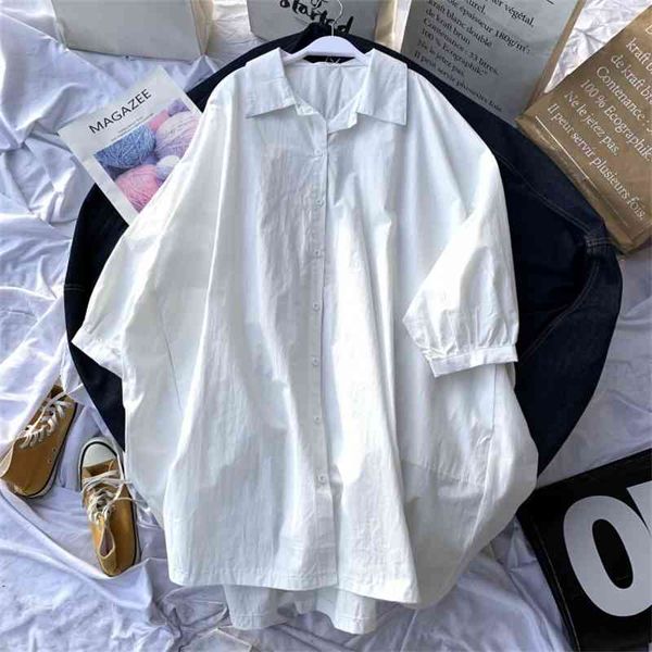 women's knits & tees loose style long blouses half sleeve big size womens and fashion women cotton shirt blusas roupa femini, White
women's knits & tees loose style long blouses half sleeve big size womens and fashion women cotton shirt blusas roupa femini, White