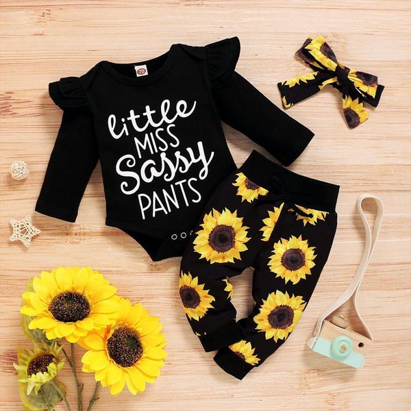 baby girls clothes letter romper bodysuit sunflower print pants headband outfits clothing sets ropa de nia l35, White
baby girls clothes letter romper bodysuit sunflower print pants headband outfits clothing sets ropa de nia l35, White