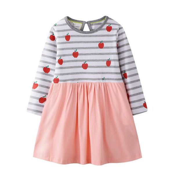 girl's dresses jumping meters long sleeve apple cotton stripe children costume tutu dress fashion 2021 kids clothes party frocks, Red;yellow
girl's dresses jumping meters long sleeve apple cotton stripe children costume tutu dress fashion 2021 kids clothes party frocks, Red;yellow
