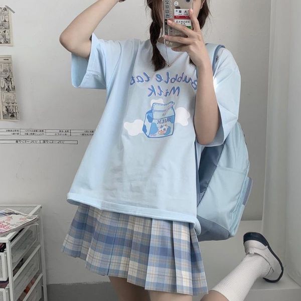women's t-shirt japanese harajuku kawaii cute sweet cotton short-sleeved casual big size cartoon tees ulzzang, White
women's t-shirt japanese harajuku kawaii cute sweet cotton short-sleeved casual big size cartoon tees ulzzang, White
