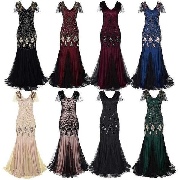 luxury evening party dresses 1920 sequin large, Black 
luxury evening party dresses 1920 sequin large, Black