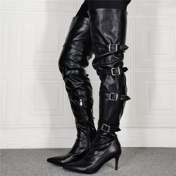 boots fetish stripper thigh high women buckle belt strap platform heels polar dancer motorcycle overknee shoes, Black
boots fetish stripper thigh high women buckle belt strap platform heels polar dancer motorcycle overknee shoes, Black