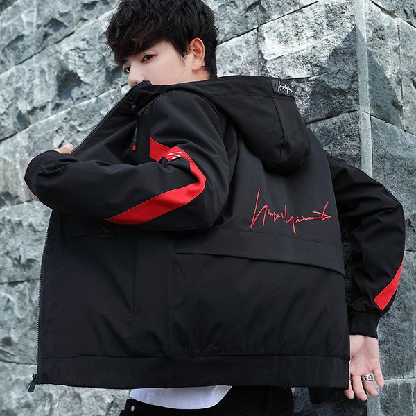 spring autumn trend handsome slim hooded 2021 new korean casual wear men's jacket, Black;brown
spring autumn trend handsome slim hooded 2021 new korean casual wear men's jacket, Black;brown