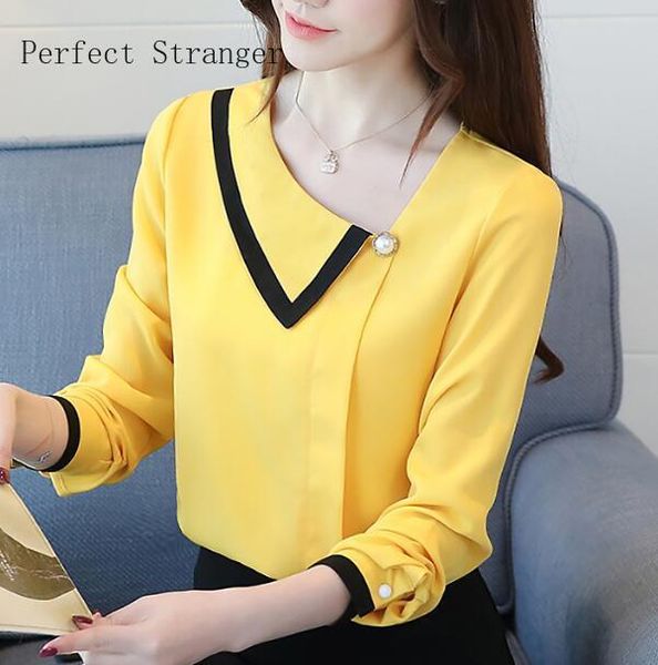 women's blouses & shirts 2021 spring autumn arrival leisure skew collar solid color long sleeve women chiffon blouse, White
women's blouses & shirts 2021 spring autumn arrival leisure skew collar solid color long sleeve women chiffon blouse, White