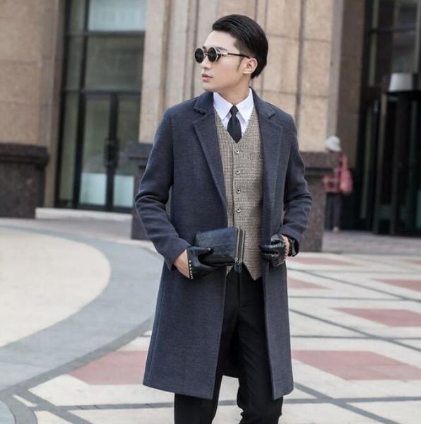 new arrival grey casual woolen coat men trench coats long sleeves overcoat mens cashmere coat casaco masculino inverno england, Black
new arrival grey casual woolen coat men trench coats long sleeves overcoat mens cashmere coat casaco masculino inverno england, Black