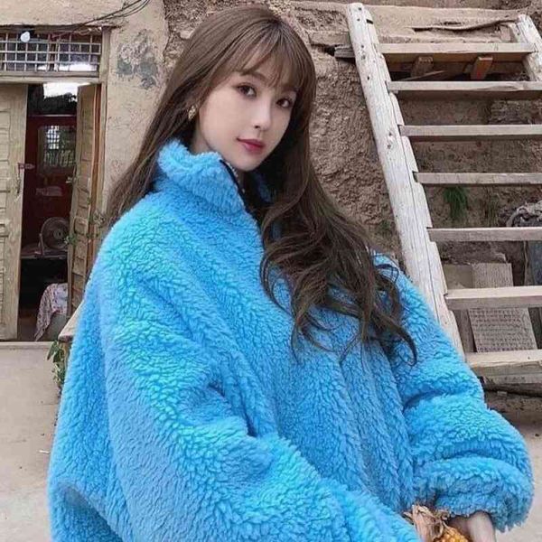 jenny yu shuxin's same blue lamb plush coat women's winter small korean loose fleece cotton jacket, Black
jenny yu shuxin's same blue lamb plush coat women's winter small korean loose fleece cotton jacket, Black