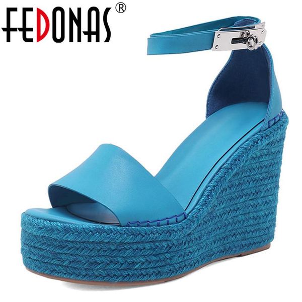 sandals fedonas genuine leather wedge platform shoes woman heels buckles 2021 summer est women night club party, Black
sandals fedonas genuine leather wedge platform shoes woman heels buckles 2021 summer est women night club party, Black