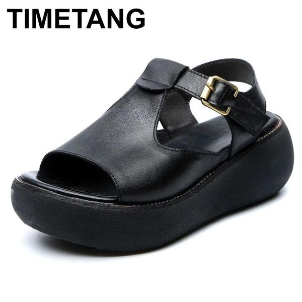 sandals timetang2021summer handmade genuine leather women's casual open toe femme shoes solid wild thick bottom zapatillas mujer, Black
sandals timetang2021summer handmade genuine leather women's casual open toe femme shoes solid wild thick bottom zapatillas mujer, Black