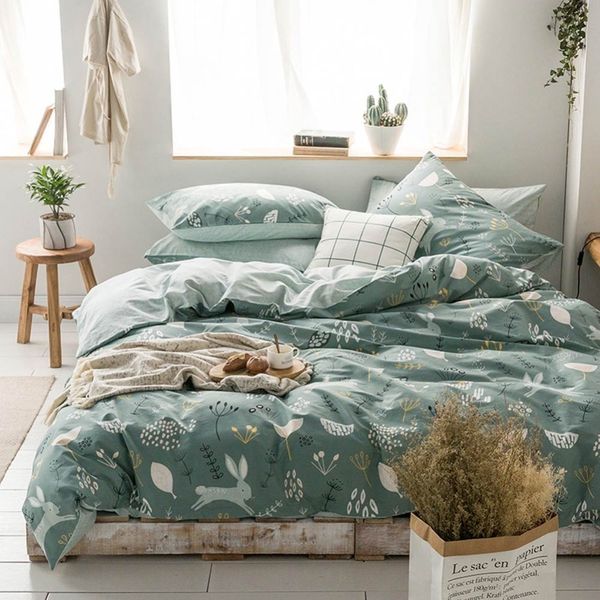 rabbits trees scandinavian cotton bedlinens 3/4pcs bedding set twin customize size bedsheet pillowcases c0223
rabbits trees scandinavian cotton bedlinens 3/4pcs bedding set twin customize size bedsheet pillowcases c0223