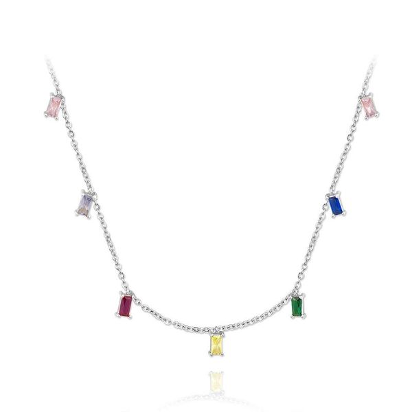 Prevent Allergies 925 Silver Colorful Rainbow Zircon Necklace Female Charming Crystal Necklace High Fashion Jewelry Gift
Prevent Allergies 925 Silver Colorful Rainbow Zircon Necklace Female Charming Crystal Necklace High Fashion Jewelry Gift
