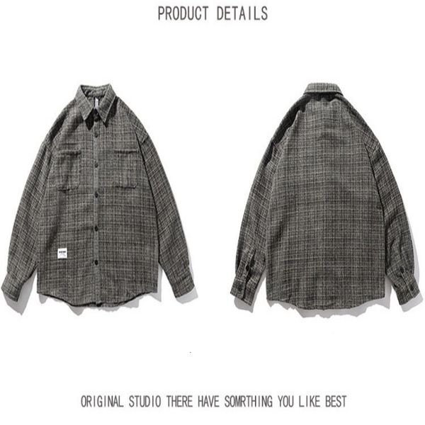 2021 autumn and winter new fashion trend loose men's clothes japanese retro fine plaid casual all-match shirt men jacket piep, White;black
2021 autumn and winter new fashion trend loose men's clothes japanese retro fine plaid casual all-match shirt men jacket piep, White;black