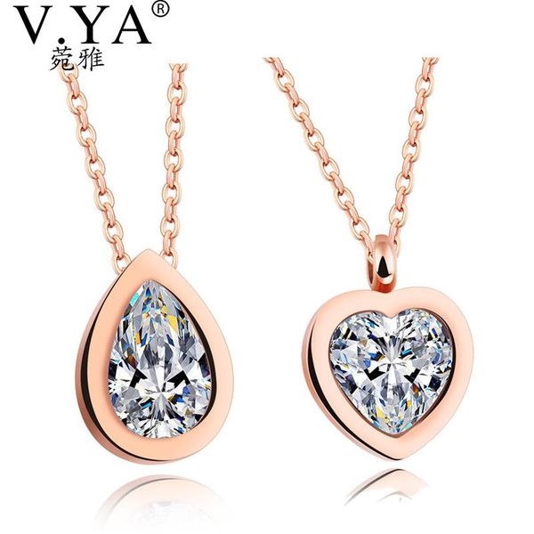 pendant necklaces v.ya classic oval heart water drop pedant necklace for women cubic zirconia rose gold color stainless steel ladies party j, Silver
pendant necklaces v.ya classic oval heart water drop pedant necklace for women cubic zirconia rose gold color stainless steel ladies party j, Silver