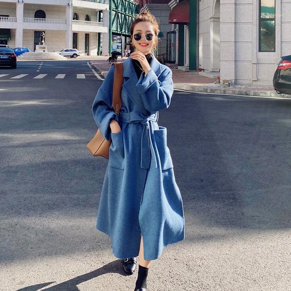 women's wool & blends coat for women winter jacket 2021 arrival double-sided cashmere woman long mujer chaqueta, Black
women's wool & blends coat for women winter jacket 2021 arrival double-sided cashmere woman long mujer chaqueta, Black