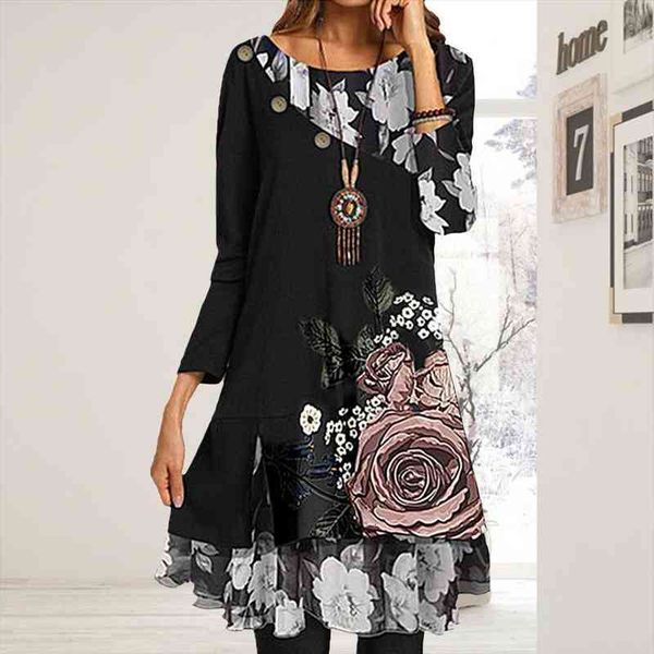 3xl autumn vintage flower print a-line dress women elegant patchwork irregular dress casual o neck long sleeves dresses vestidos, Black;gray
3xl autumn vintage flower print a-line dress women elegant patchwork irregular dress casual o neck long sleeves dresses vestidos, Black;gray