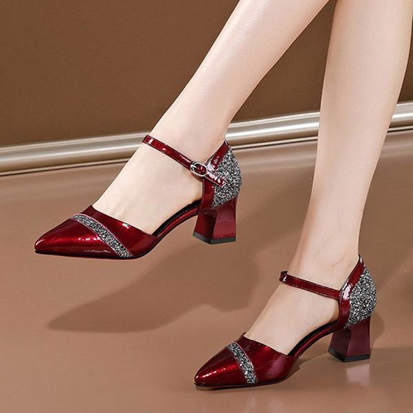 2021 summer shoes women sandals patent leather pumps high heels bling dress shoes pointed toe ankle strap sandalias mujer 8149ndress shoes, Black
2021 summer shoes women sandals patent leather pumps high heels bling dress shoes pointed toe ankle strap sandalias mujer 8149ndress shoes, Black