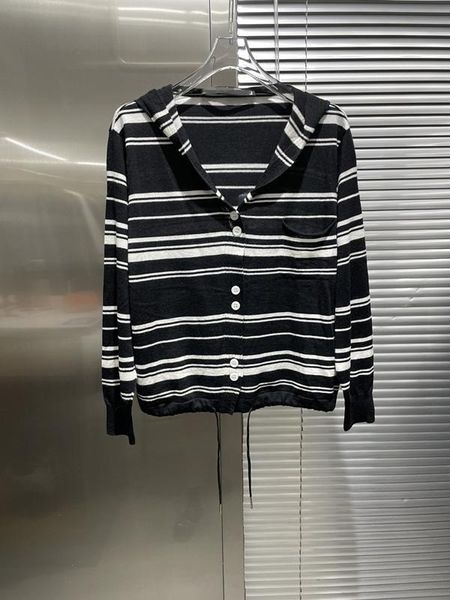 women's knits & tees hooded long-sleeved striped wool cardigan coat of fund 2021 autumn winters 0825, White
women's knits & tees hooded long-sleeved striped wool cardigan coat of fund 2021 autumn winters 0825, White