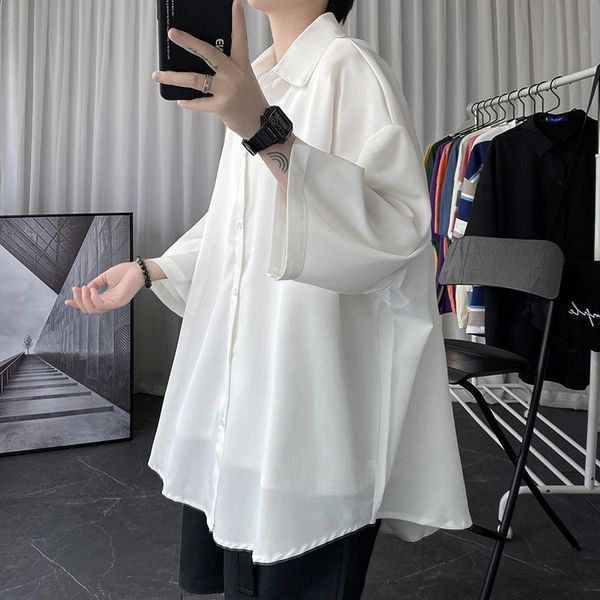men's casual shirts korean oversize fashion summer black white short-sleeved men streetwear loose society mens dress -2xl og83, White;black
men's casual shirts korean oversize fashion summer black white short-sleeved men streetwear loose society mens dress -2xl og83, White;black