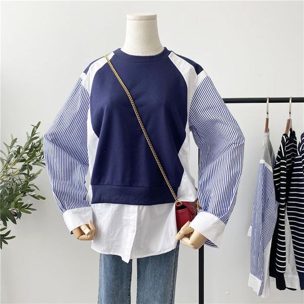 women's blouses & shirts 2021 women cotton pullover shirt long sleeve crewneck patchwork stripe tunic loose casual blouse, White
women's blouses & shirts 2021 women cotton pullover shirt long sleeve crewneck patchwork stripe tunic loose casual blouse, White