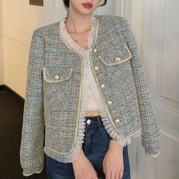 women's knits & tees small fragrant wind tweed coat early 2021 korean chic man versatile top, White
women's knits & tees small fragrant wind tweed coat early 2021 korean chic man versatile top, White