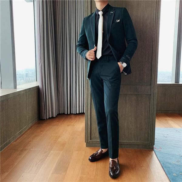 men's suits & blazers 2pieces jacket+pants two buttons business formal wear gentlemen suit men clothing slim fit casual embroidery wedd, White;black
men's suits & blazers 2pieces jacket+pants two buttons business formal wear gentlemen suit men clothing slim fit casual embroidery wedd, White;black