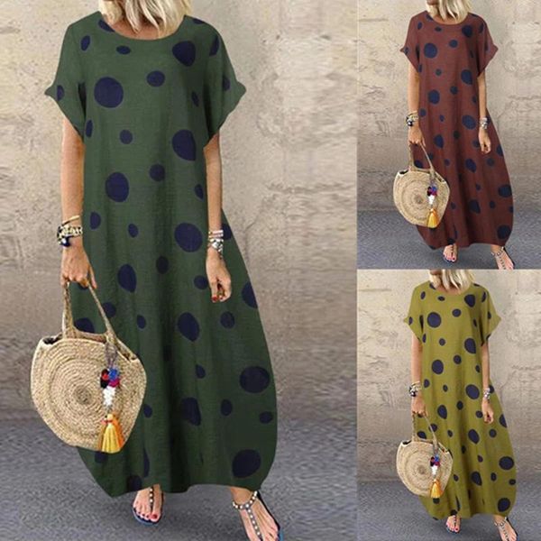 casual dresses fashion women polka dot printed dress bohemian loose short sleeve vestidos for femela boho beach holiday, Black;gray
casual dresses fashion women polka dot printed dress bohemian loose short sleeve vestidos for femela boho beach holiday, Black;gray