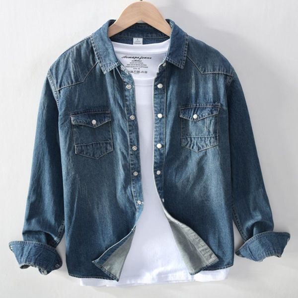 retro denim shirt jacket men's 2021 autumn and winter new korean style trendy denim business casual fashion slim fit shirt, White;black
retro denim shirt jacket men's 2021 autumn and winter new korean style trendy denim business casual fashion slim fit shirt, White;black