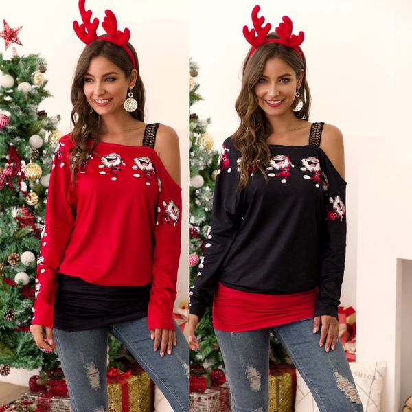 2021 new one shoulder lace strap patchwork santa claus print t-shirt autumn skew collar long sleeve christmas sweatshirt women 7hlc, White
2021 new one shoulder lace strap patchwork santa claus print t-shirt autumn skew collar long sleeve christmas sweatshirt women 7hlc, White