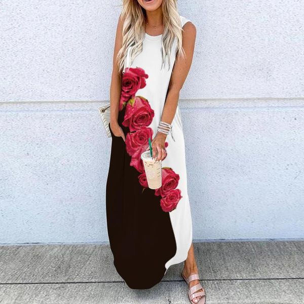 casual dresses women maxi dress summer streetwear robe print long loose ladies clothing vintage sleeveless o-neck tank vestidos, Black;gray
casual dresses women maxi dress summer streetwear robe print long loose ladies clothing vintage sleeveless o-neck tank vestidos, Black;gray
