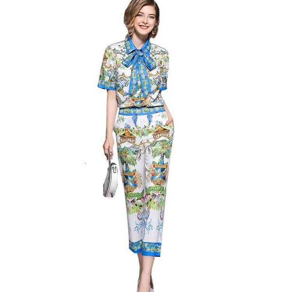 women's two piece pants fashion designer suits trousers 2 set women short sleeve bow tie blouse and floral print casual fhsb, White
women's two piece pants fashion designer suits trousers 2 set women short sleeve bow tie blouse and floral print casual fhsb, White