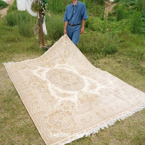 carpets 6'x9' traditional nain handmade persian silk carpet white oriental nepali rug (sl143a)
carpets 6'x9' traditional nain handmade persian silk carpet white oriental nepali rug (sl143a)
