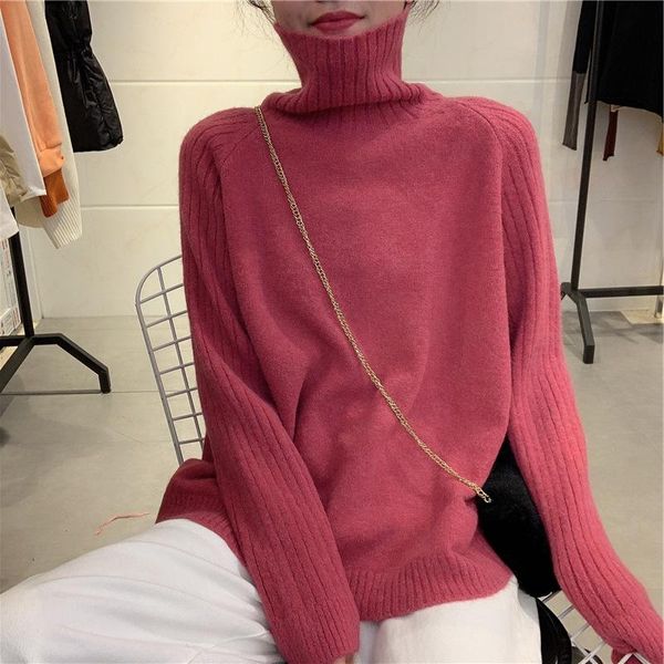 basic autumn winter women knitted turtleneck sweater 2021 casual solid color pullover jumper long sleeve loose pink, White;black
basic autumn winter women knitted turtleneck sweater 2021 casual solid color pullover jumper long sleeve loose pink, White;black