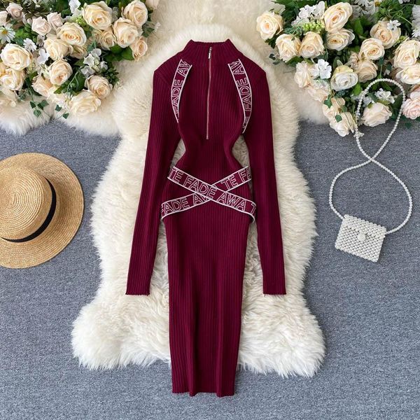 casual dresses ins fashion zippers o-neck knitted women dress 2021 autumn stretch sweater ladies bandage bodycon office, Black;gray
casual dresses ins fashion zippers o-neck knitted women dress 2021 autumn stretch sweater ladies bandage bodycon office, Black;gray