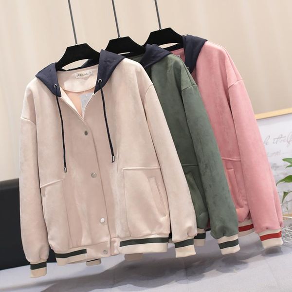 women's jackets oversized women hooded jacket fashion spring and autumn loose long-sleeved patchwork coat casual female short outerwear, Black;brown
women's jackets oversized women hooded jacket fashion spring and autumn loose long-sleeved patchwork coat casual female short outerwear, Black;brown