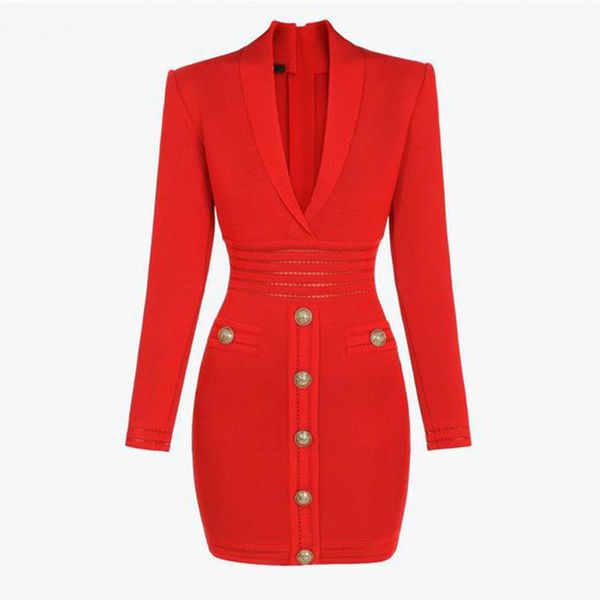 autumn new arrival notch collar women red knit sheath dresses long sleeve quality buttons slim short street dress, Black;gray
autumn new arrival notch collar women red knit sheath dresses long sleeve quality buttons slim short street dress, Black;gray
