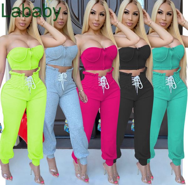 womens sports outfits designer 2021 new zipper chest wrap long pants two piece set club sleeveless vest shorts casual jogging suits, Black;white 
womens sports outfits designer 2021 new zipper chest wrap long pants two piece set club sleeveless vest shorts casual jogging suits, Black;white