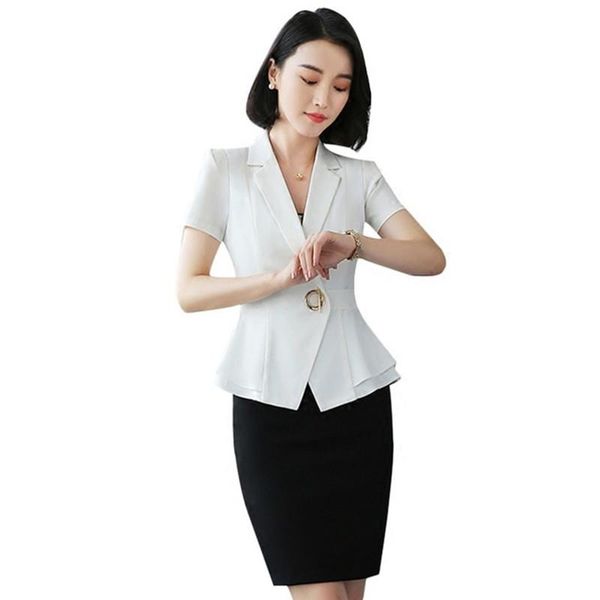 women's suits & blazers fmasuth summer skirt suit short sleeve white jacket blazer+black 2 pcs set women office 4xl plus size yje-18822, White;black
women's suits & blazers fmasuth summer skirt suit short sleeve white jacket blazer+black 2 pcs set women office 4xl plus size yje-18822, White;black