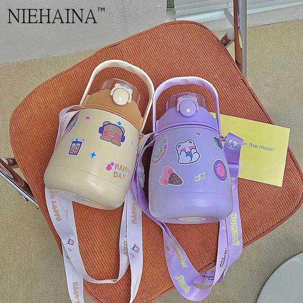 water bottles 1000ml big belly cup children straw 304 stainless steel vacuum flask large capacity
water bottles 1000ml big belly cup children straw 304 stainless steel vacuum flask large capacity