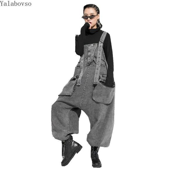 women's jumpsuits & rompers 2021 hip hop denim for women cotton loose velvet jumpsuit cross pants size female punk rave z3, Black;white
women's jumpsuits & rompers 2021 hip hop denim for women cotton loose velvet jumpsuit cross pants size female punk rave z3, Black;white