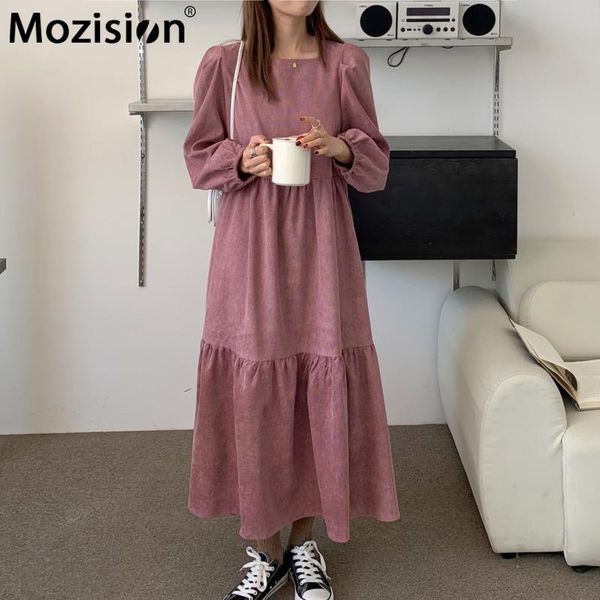 mozision chic corduroy lantern sleeve dress for women solid square collar long dresses ladies vintage elegant loose vestidos, Black;gray
mozision chic corduroy lantern sleeve dress for women solid square collar long dresses ladies vintage elegant loose vestidos, Black;gray