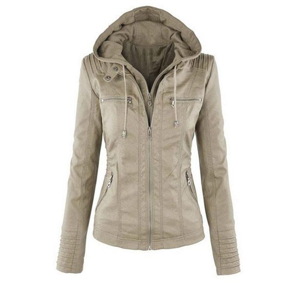 women's jackets 7xl ladies jacket coat basic faux-leather autumn winter zipper pu hooded coats female motorcycle black outerwear plus s, Black;brown
women's jackets 7xl ladies jacket coat basic faux-leather autumn winter zipper pu hooded coats female motorcycle black outerwear plus s, Black;brown