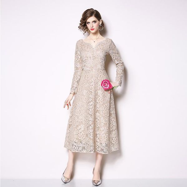 casual dresses plus size lace hollow dress for women fashion v-neck long sleeve slim one piece female, Black;gray
casual dresses plus size lace hollow dress for women fashion v-neck long sleeve slim one piece female, Black;gray