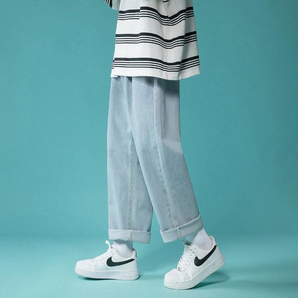 men's jeans men straight pants man casual baggy denim trousers and women's cargo, Blue
men's jeans men straight pants man casual baggy denim trousers and women's cargo, Blue