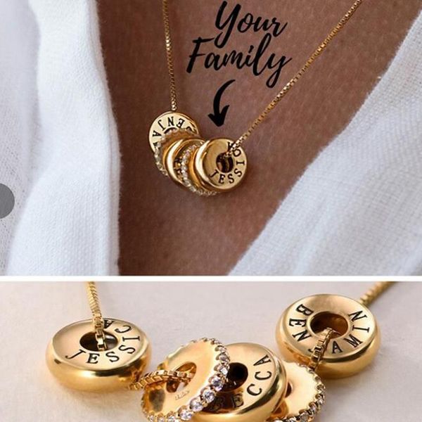 pendant necklaces personalized engraved family name beads charms with crystal necklace trendy stainless steel customized letter jewelry, Silver
pendant necklaces personalized engraved family name beads charms with crystal necklace trendy stainless steel customized letter jewelry, Silver