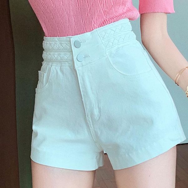 women's jeans 2021 spring and summer ultra-high waist two-button light-colored denim shorts stretch thin a-line wide-leg, Blue
women's jeans 2021 spring and summer ultra-high waist two-button light-colored denim shorts stretch thin a-line wide-leg, Blue