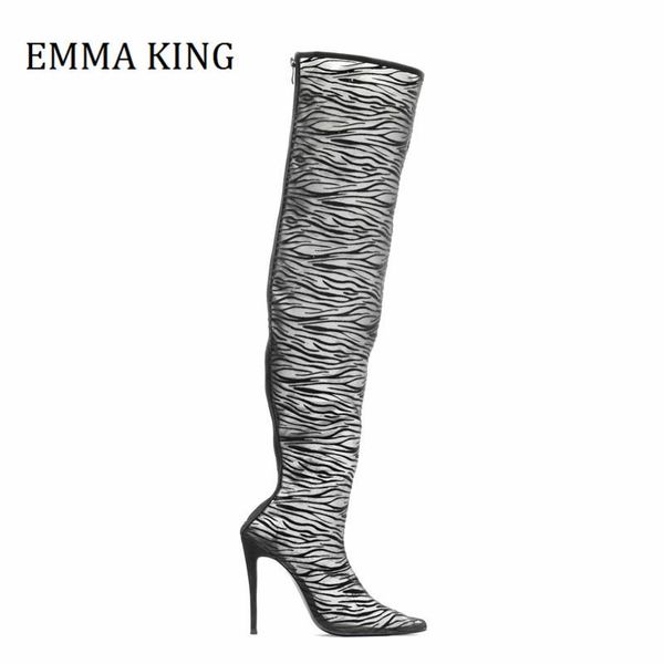 boots 2021 spring women zebra mesh thigh high pointed toe stiletto heels over the knee breathable zapatos mujer, Black
boots 2021 spring women zebra mesh thigh high pointed toe stiletto heels over the knee breathable zapatos mujer, Black